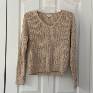 Simple Beige Knit Sweater